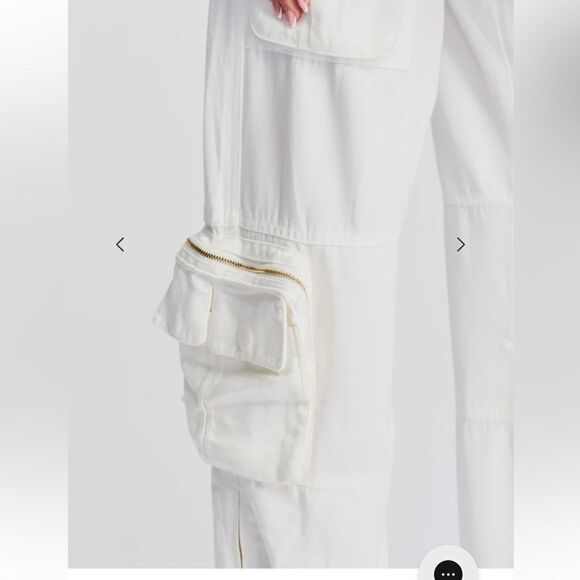 NWT Retrofete Kelani Jeans pants white cargos loose fit low rise SER.O.YA Sz 30 - Picture 4 of 16